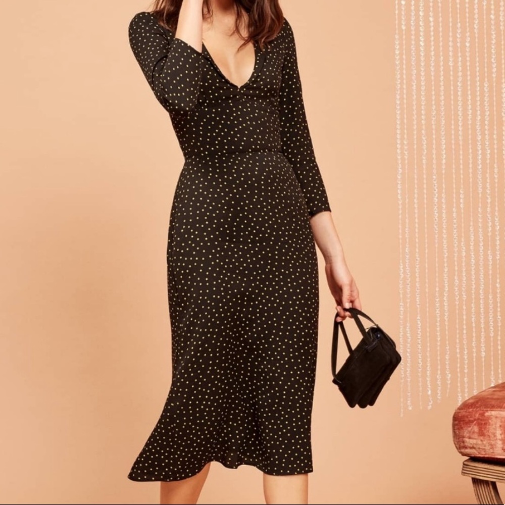 Reformation Mabel Plunge Midi Dress